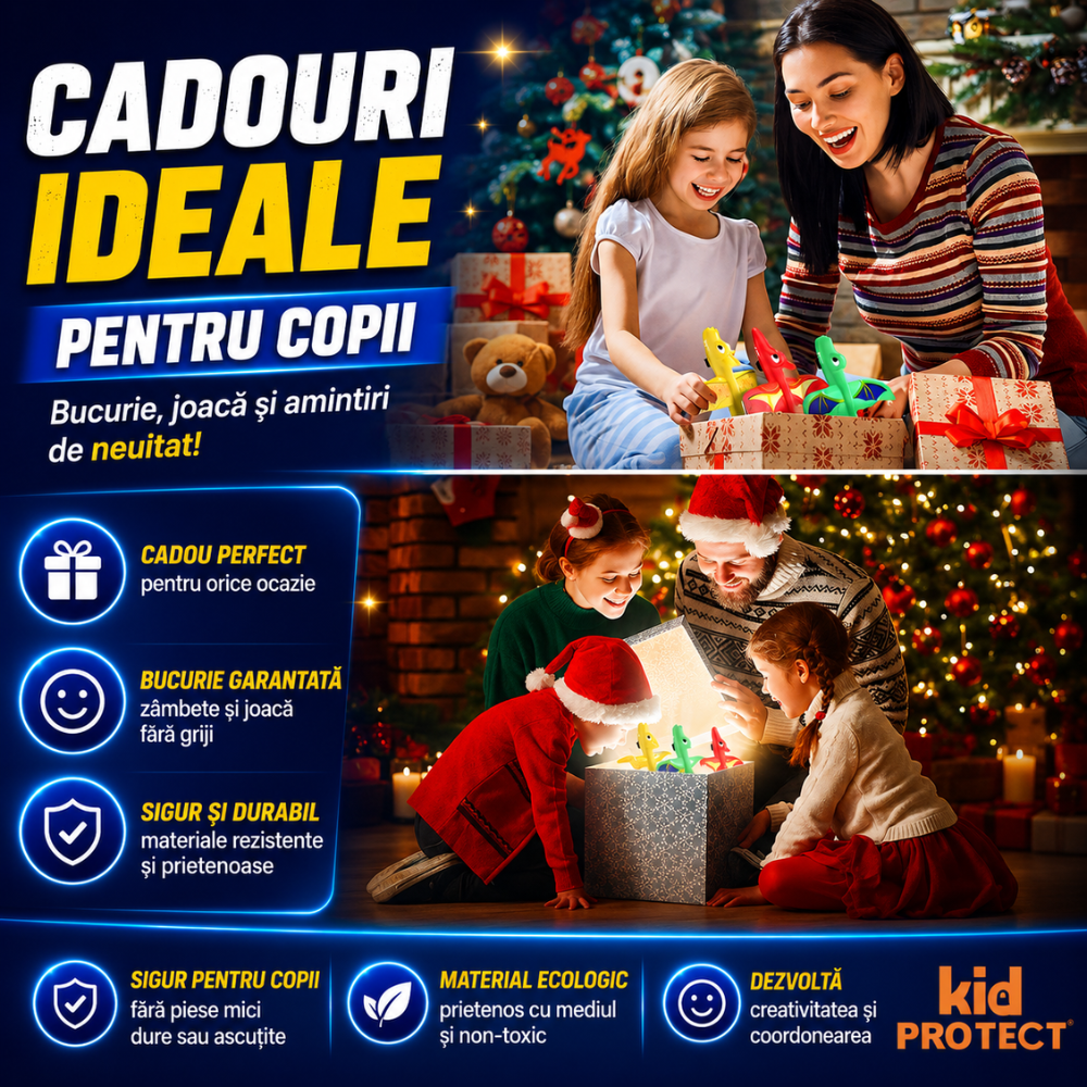Jucarie Interactiva Pistol Lansator Avioane KidProtect Dino Plane Luncher