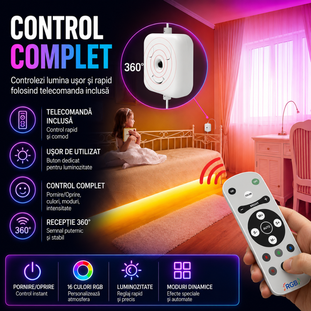 Kit Banda LED Huerler Smart RGB 5 metri