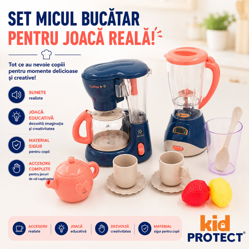 Set Accesorii Bucatarie Copii KidProtect Little Chef Deluxe Set