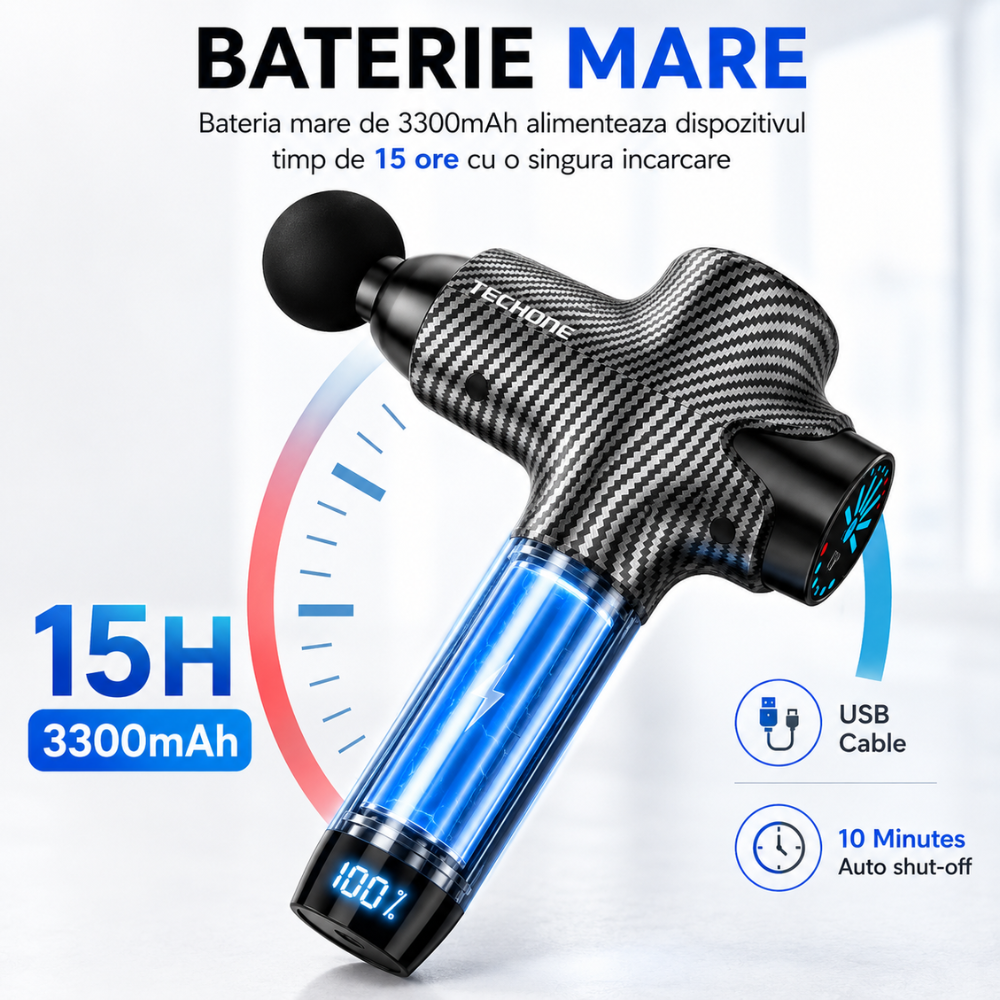 Aparat Pentru Masaj Profesional Tip Pistol Techone Master Pro Y8