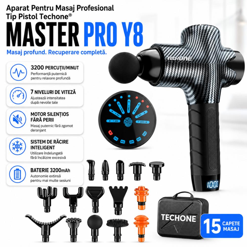 Aparat Pentru Masaj Profesional Tip Pistol Techone Master Pro Y8