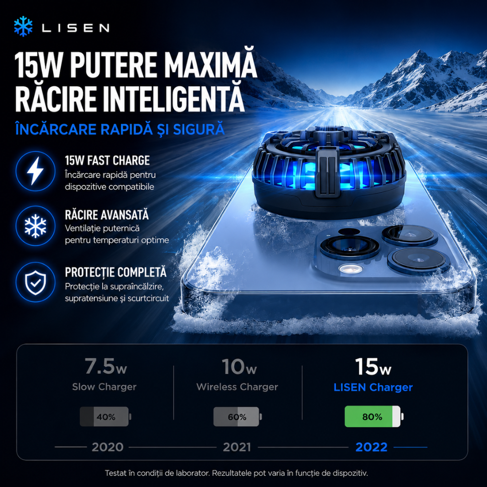Incarcator Auto Wireless Magnetic Ventilatie Lisen Car Buddy