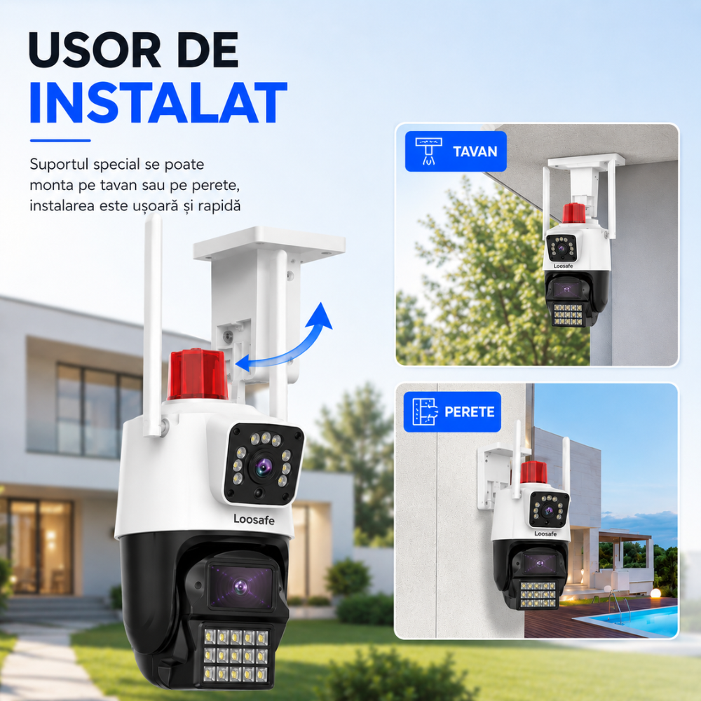 Camera de Supraveghere Dubla Wireless CCTV Loosafe 80XPRO