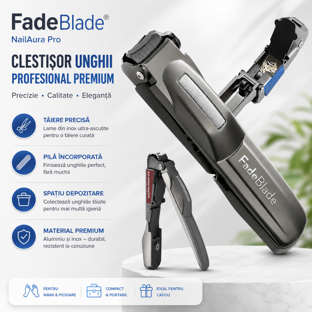 Clestisor Unghii Tip Unghiera Profesional FadeBlade NailAura Pro