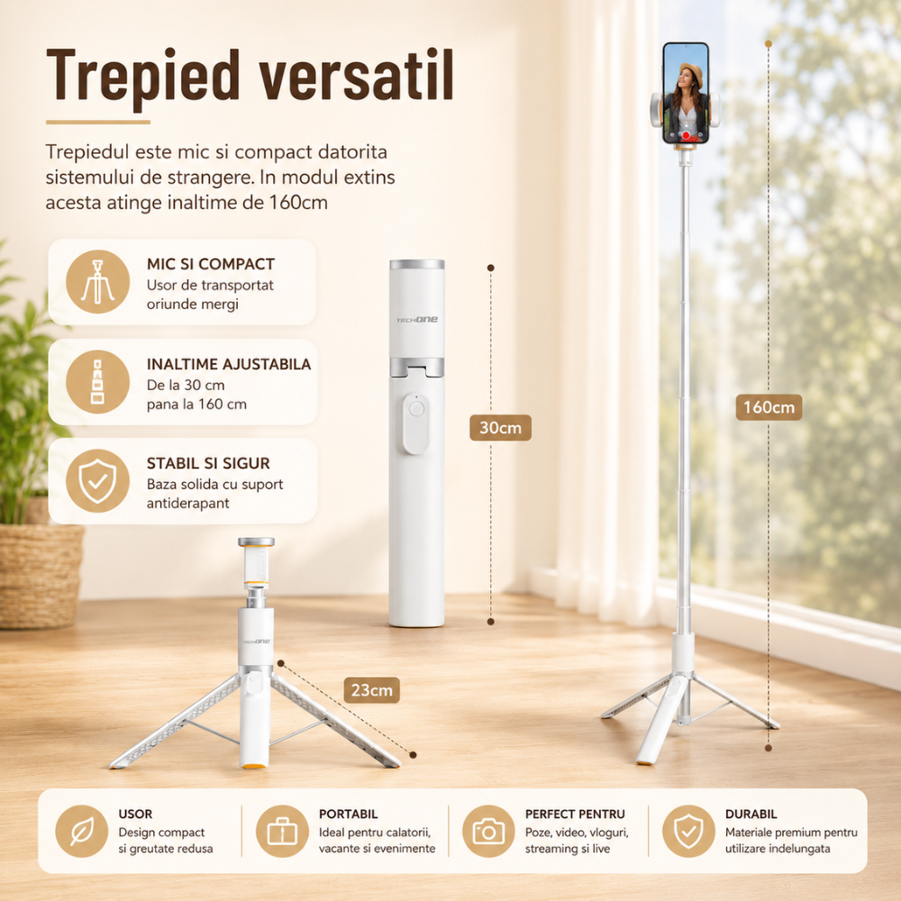 Trepied Foto Telescopic Premium Profesional Techone Photo Buddy Light