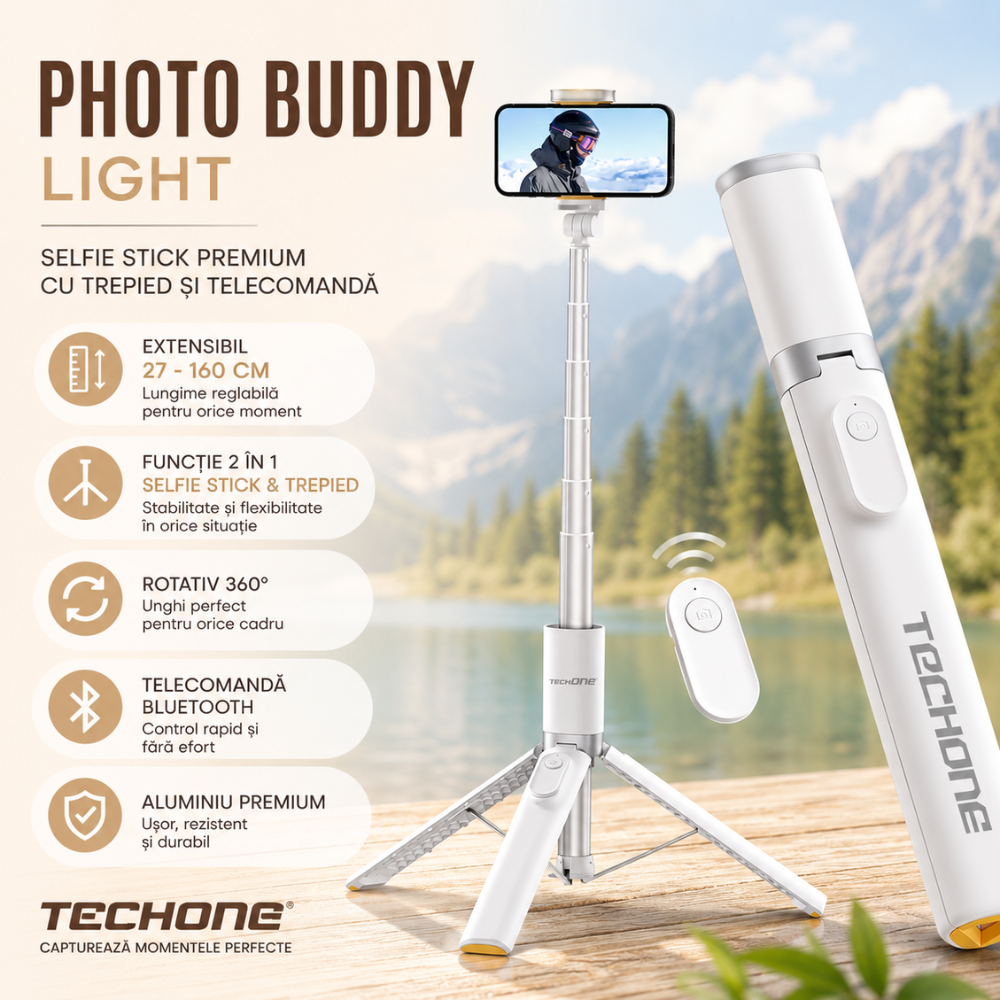 Trepied Foto Telescopic Premium Profesional Techone Photo Buddy Light