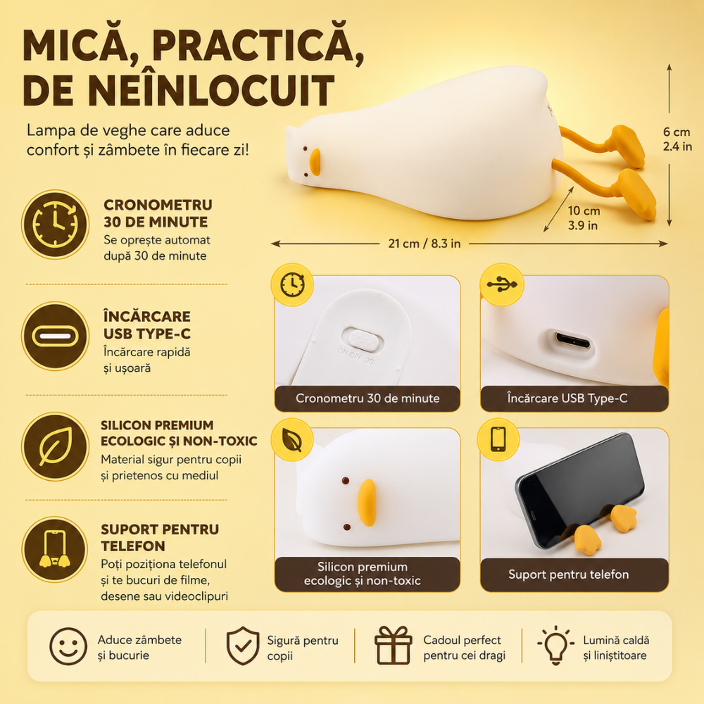 Lampa de Veghe Copii Techone Ratusca Adormita Touch