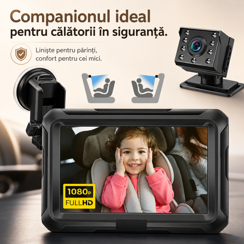 Monitor Video Auto Bebelusi si Copii Loosafe Baby Guard