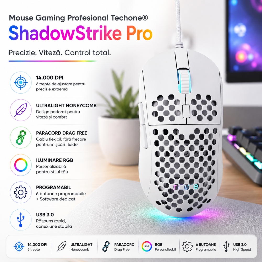 Mouse Gaming Profesional Techone ShadowStrike Pro