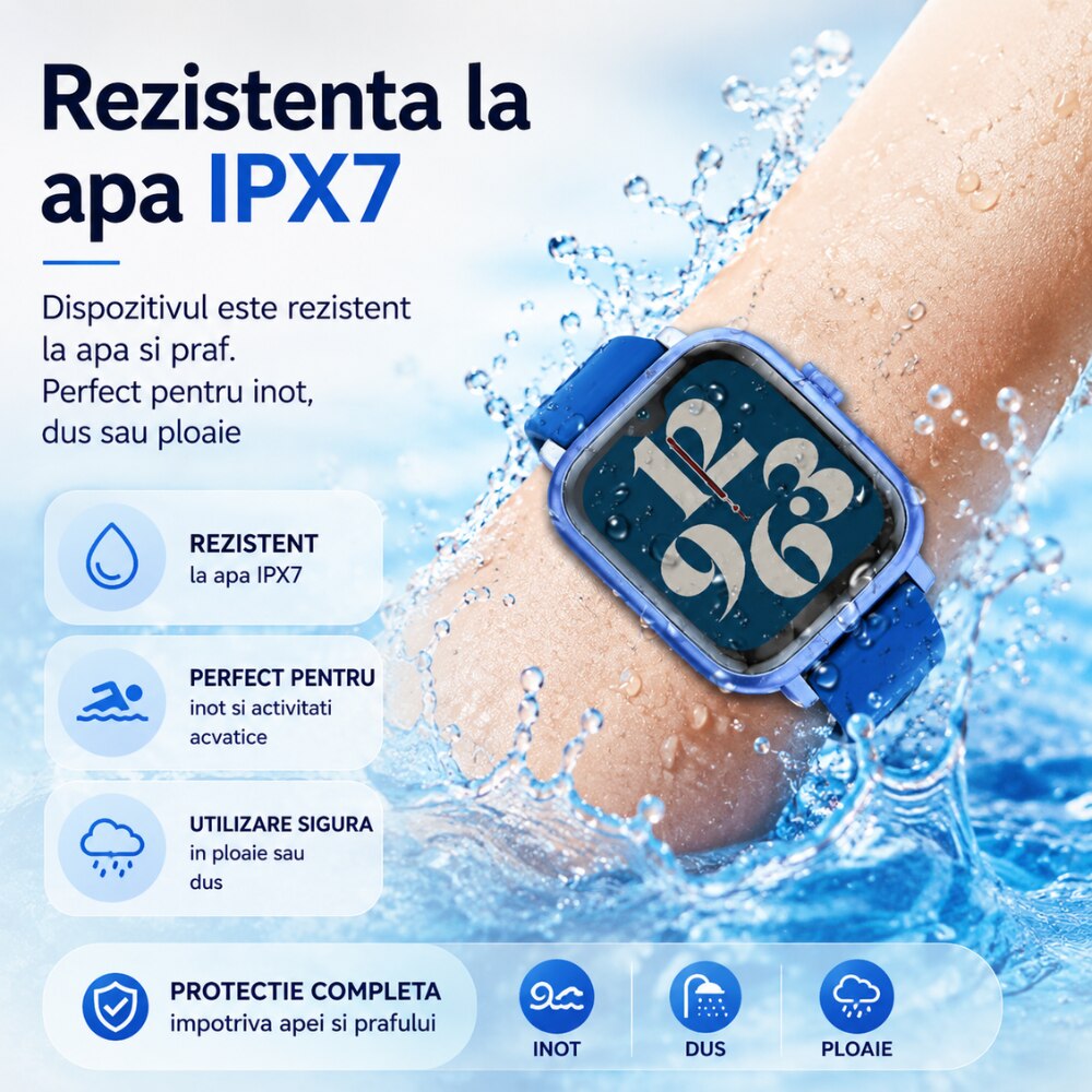 Ceas Smartwatch GPS Copii Cu Localizare Si Telefon Techone KT34 Maxi, Albastru