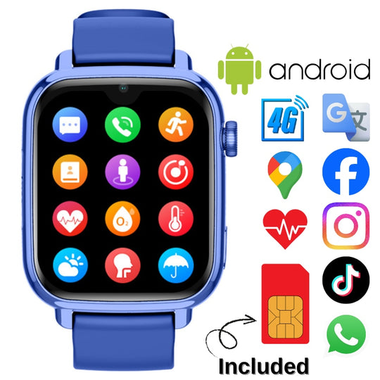 Ceas Smartwatch GPS Copii Cu Localizare Si Telefon Techone KT34 Maxi, Albastru
