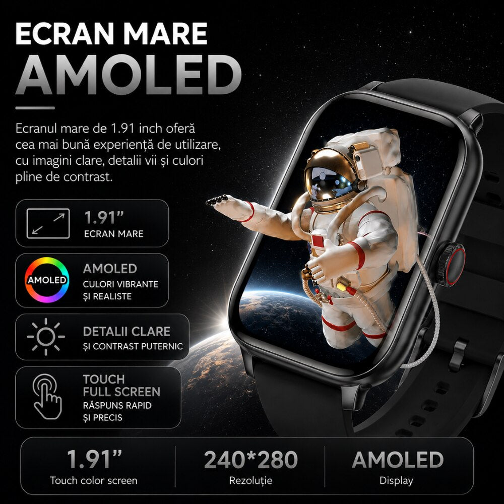 Ceas Smartwatch GPS Copii Cu Localizare Si Telefon Techone® TrackMe KT34 Pro, Negru