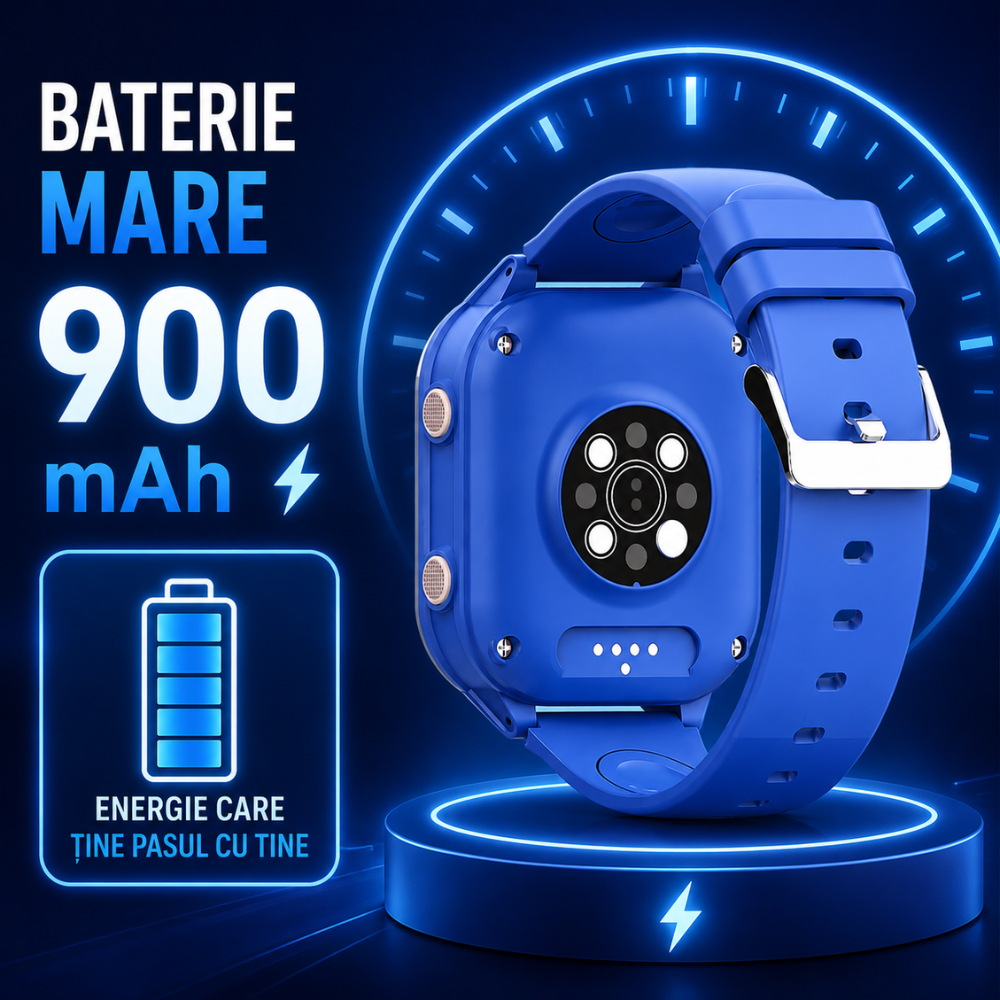 Ceas Smartwatch GPS Copii cu Localizare si Telefon Techone KT19T, Albastru