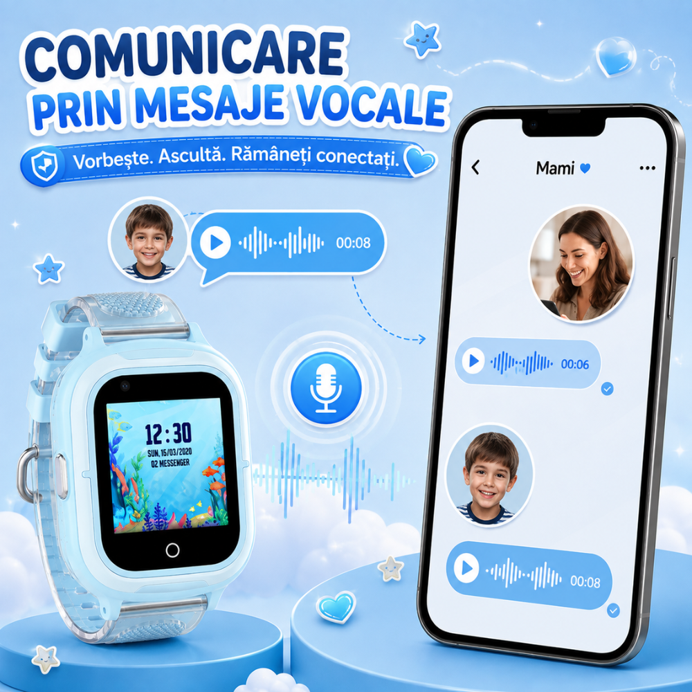 Ceas Smartwatch GPS Copii Techone KT23T 4G, Albastru