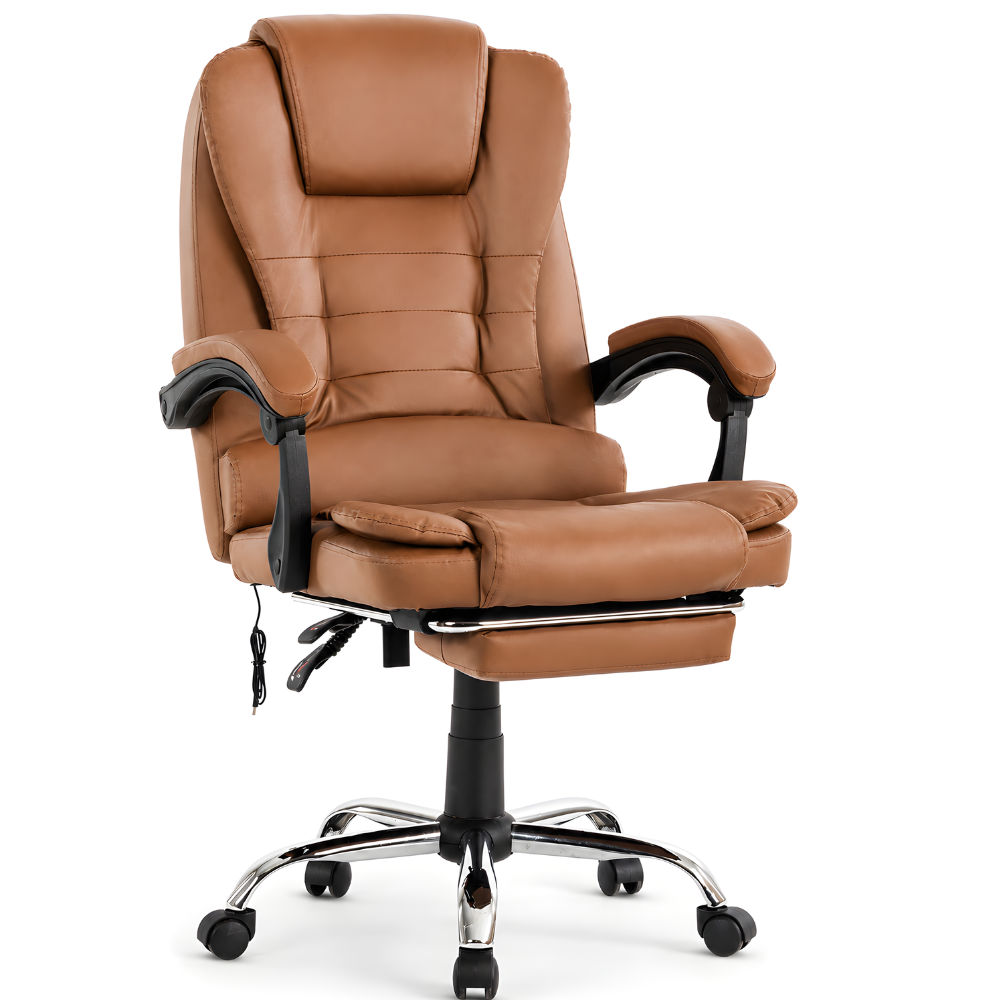 Scaun De Birou Directorial Ergonomic Cu Masaj KD Home® ErgoLux Prime, Maro