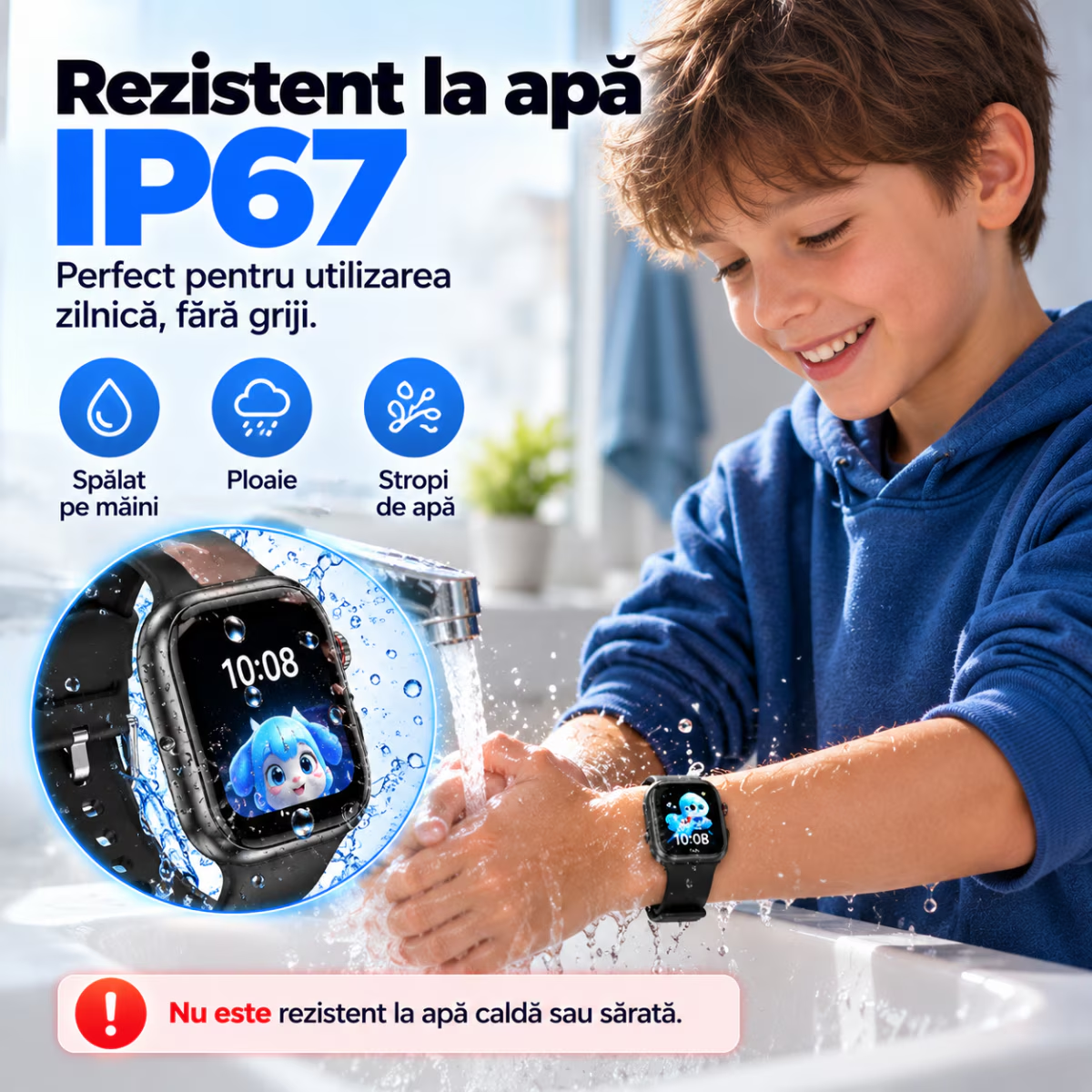 Ceas Smartwatch Copii Cu Localizare GPS Si Telefon Techone T72 Pro Teen Guard, Argintiu