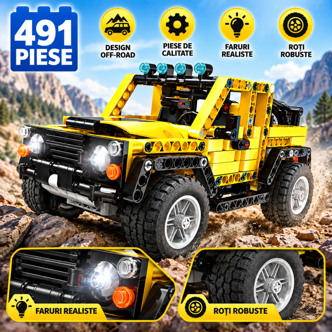 Set de Constructie cu Piese Tip Blocuri Constructie 491 Piese MiniBric Climbing Beast 5800