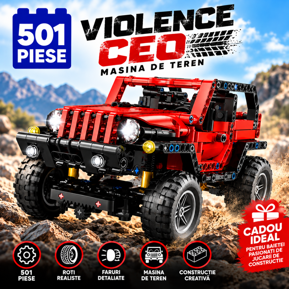 Set de Constructie cu Piese Tip Blocuri Constructie 501 Piese MiniBric Violence Ceo 5801