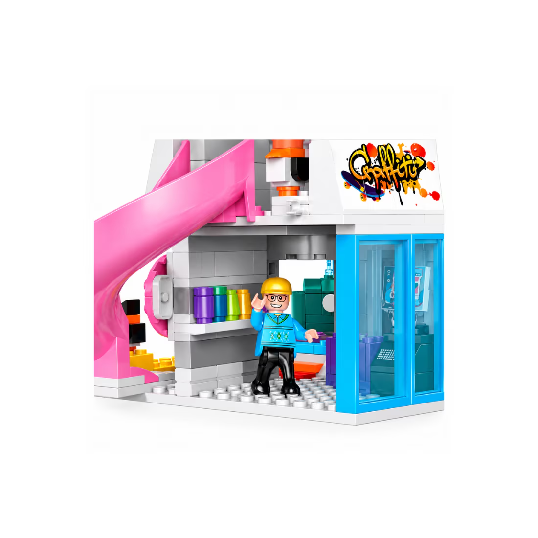 Set de Constructie cu Piese Tip Blocuri Constructie 580 Piese MiniBric Ski Resort, 4580