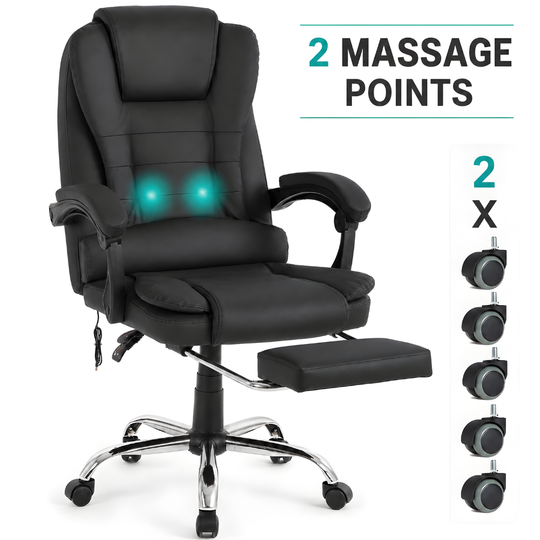 Scaun De Birou Directorial Ergonomic Cu Masaj KD Home ErgoLux Prime, Negru