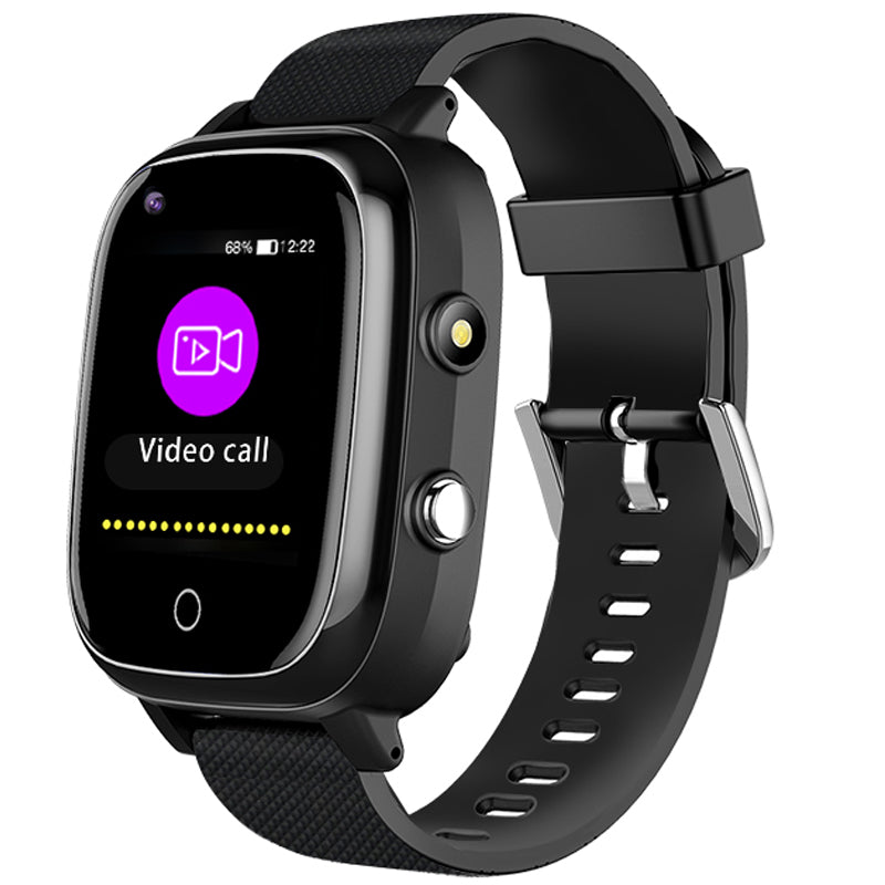 Ceas smartwatch GPS adulti si copii Techon H10 4G, Negru