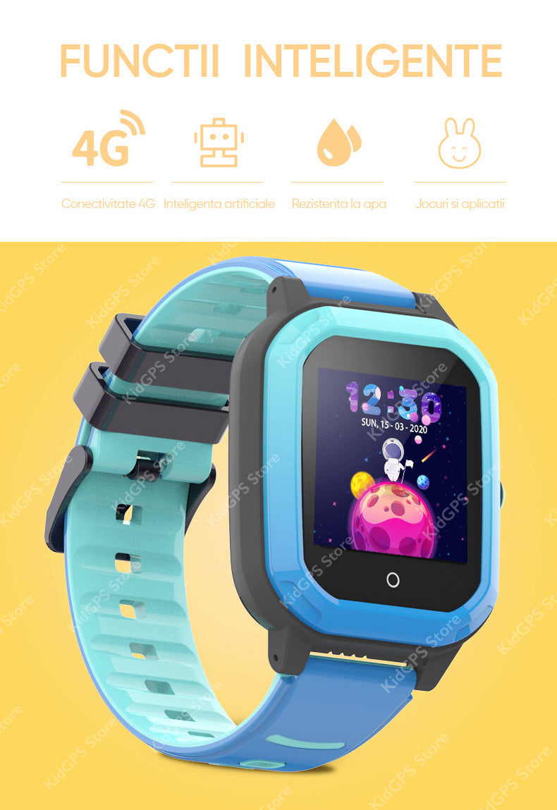 Ceas smartwatch GPS copii Techone KT20 4G, Roz