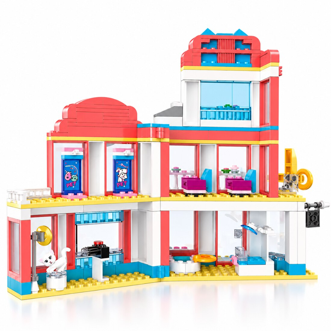 Set de Constructie cu Piese Tip Blocuri Constructie 366 Piese MiniBric Grooming Salon, 4571
