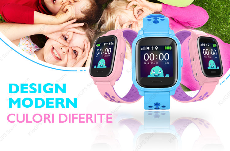 Ceas smartwatch GPS copii TechONE KT04, Negru