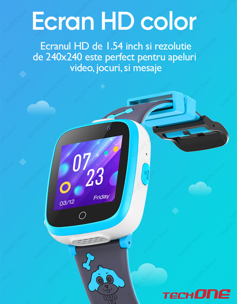 Ceas smartwatch copii Techone G3, Roz