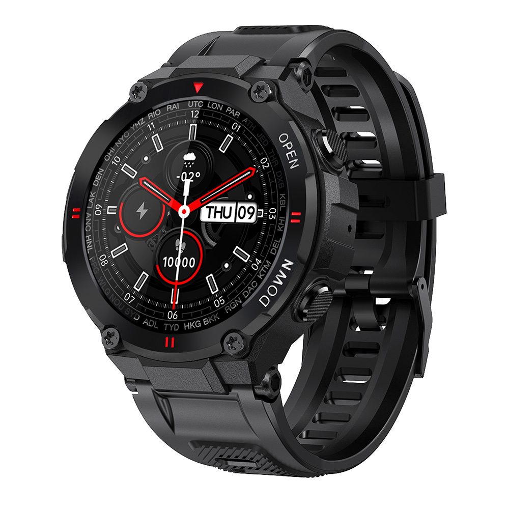 Ceas smartwatch barbati TechONE™ K22, Negru