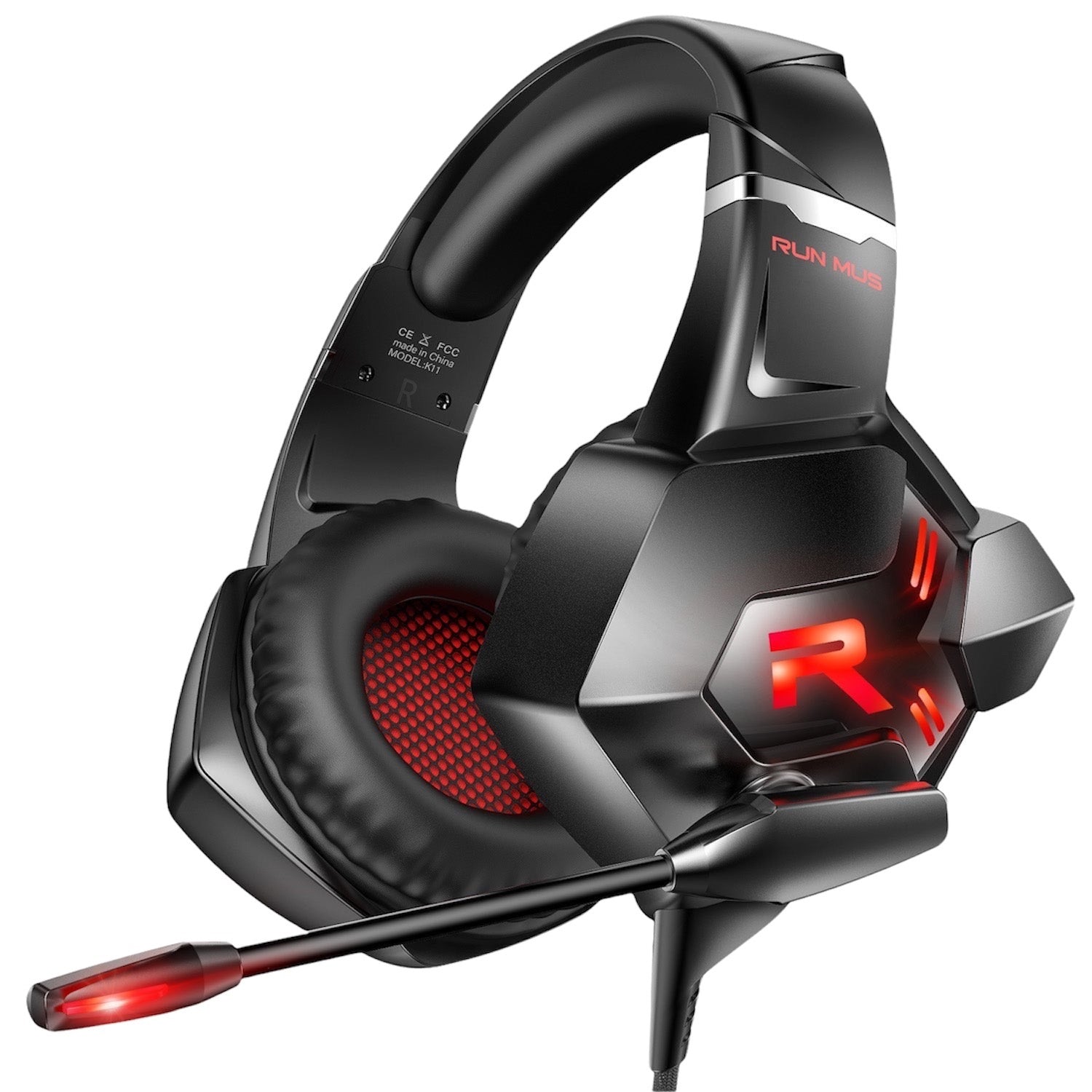 Casti gaming profesionale Runmus K11, Rosu