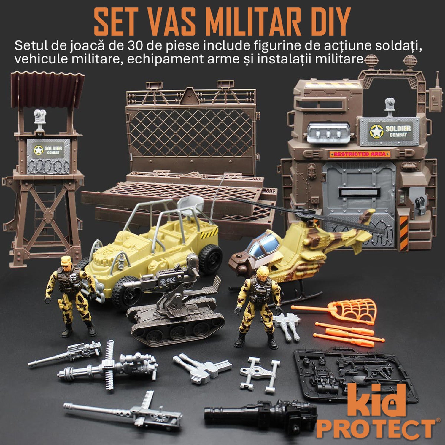 Set Militar de Jucarie Pentru Copii KidProtect Battle Fortress Command