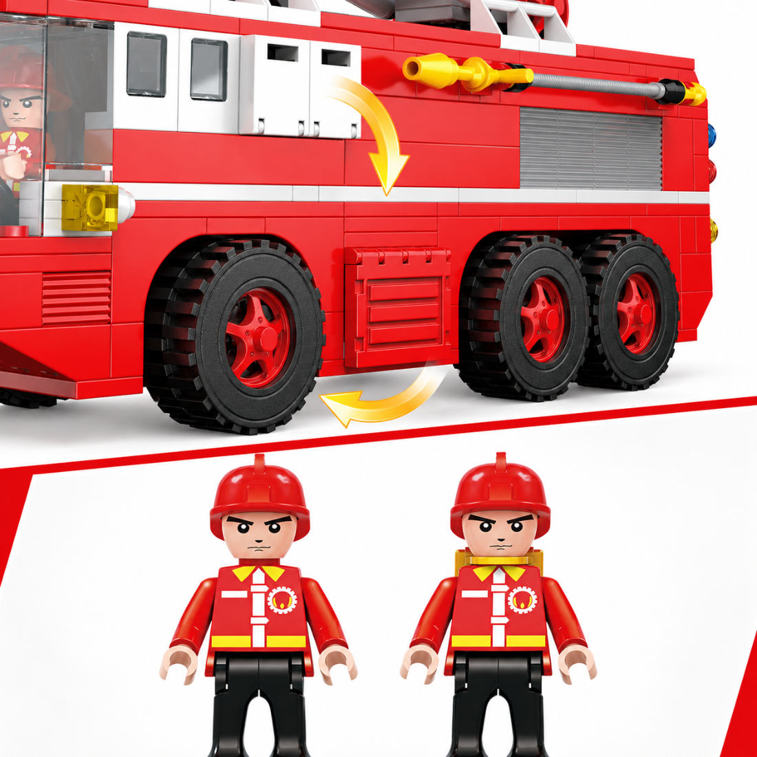 Set de Constructie cu Piese Tip Blocuri Constructie 424 Piese MiniBric RedFire Truck 3615