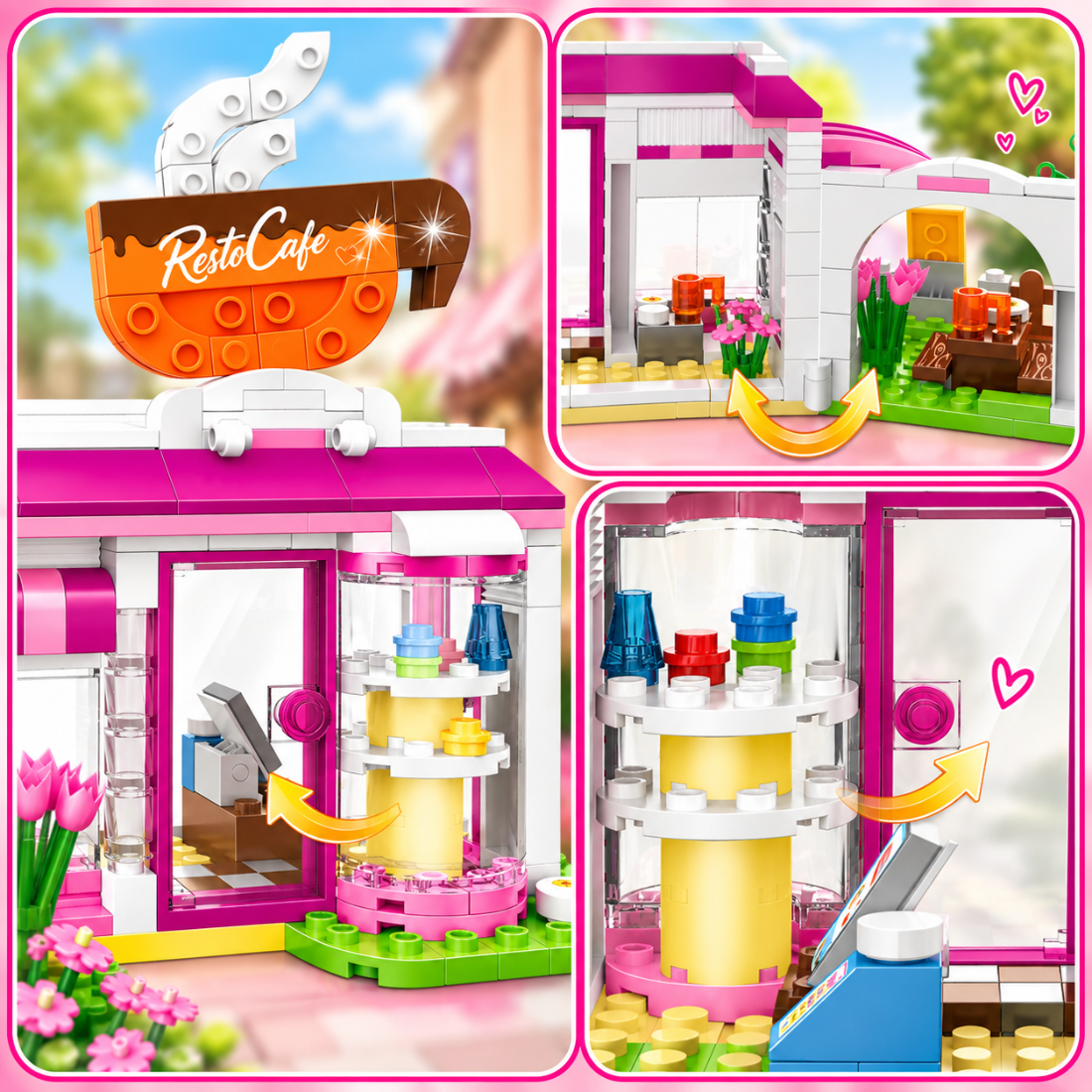 Set de Constructie cu Piese Tip Blocuri Constructie 240 Piese MiniBric RestoCafe 4573