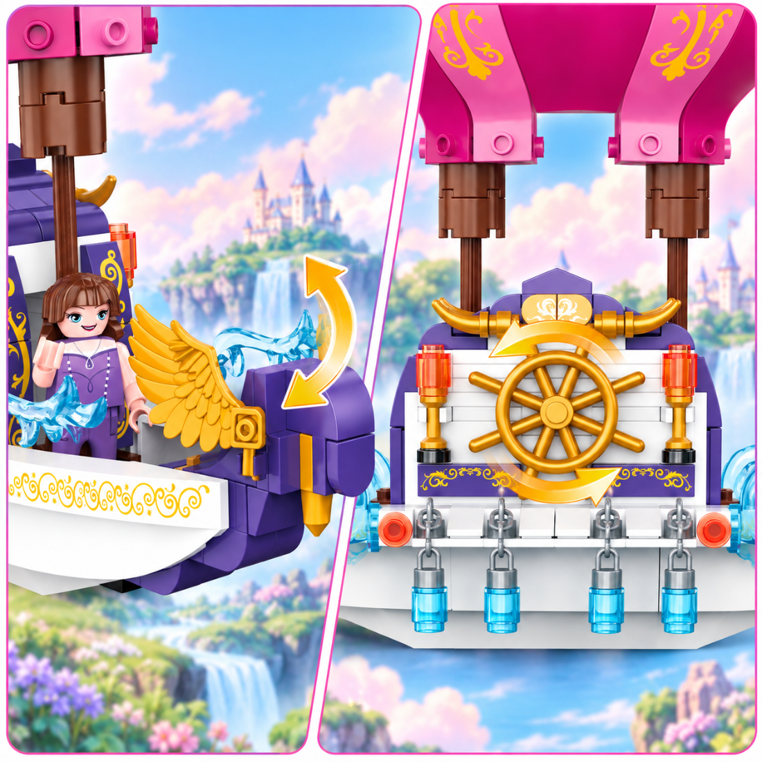 Set de Constructie cu Piese Tip Blocuri Constructie 358 Piese MiniBric Balloon Ship 3294