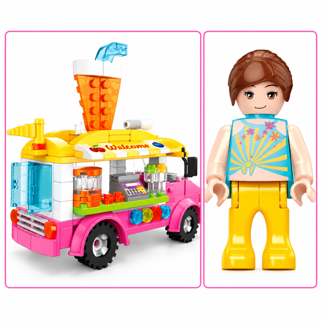 Set de Constructie cu Piese Tip Blocuri Constructie 189 Piese MiniBric Juice Van 4554