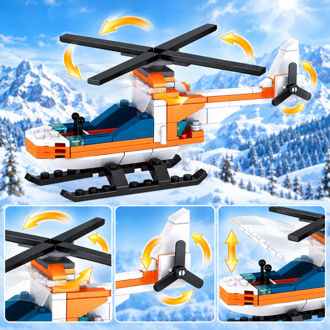 Set de Constructie cu Piese Tip Blocuri Constructie 581 Piese MiniBric Polar Inn 4190