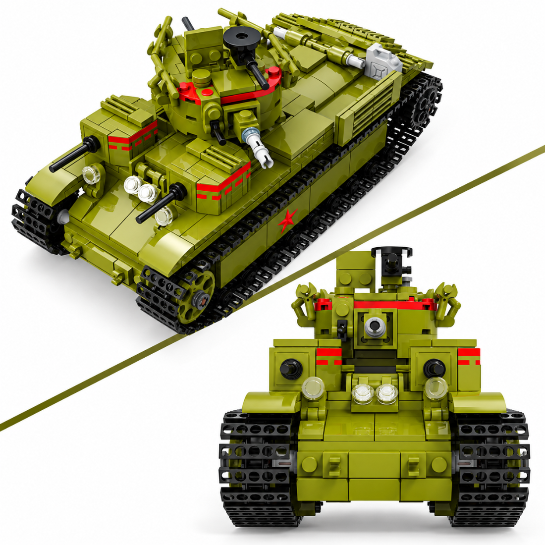 Set de Constructie cu Piese Tip Blocuri Constructie 774 Piese MiniBric T-28 Tank 7904