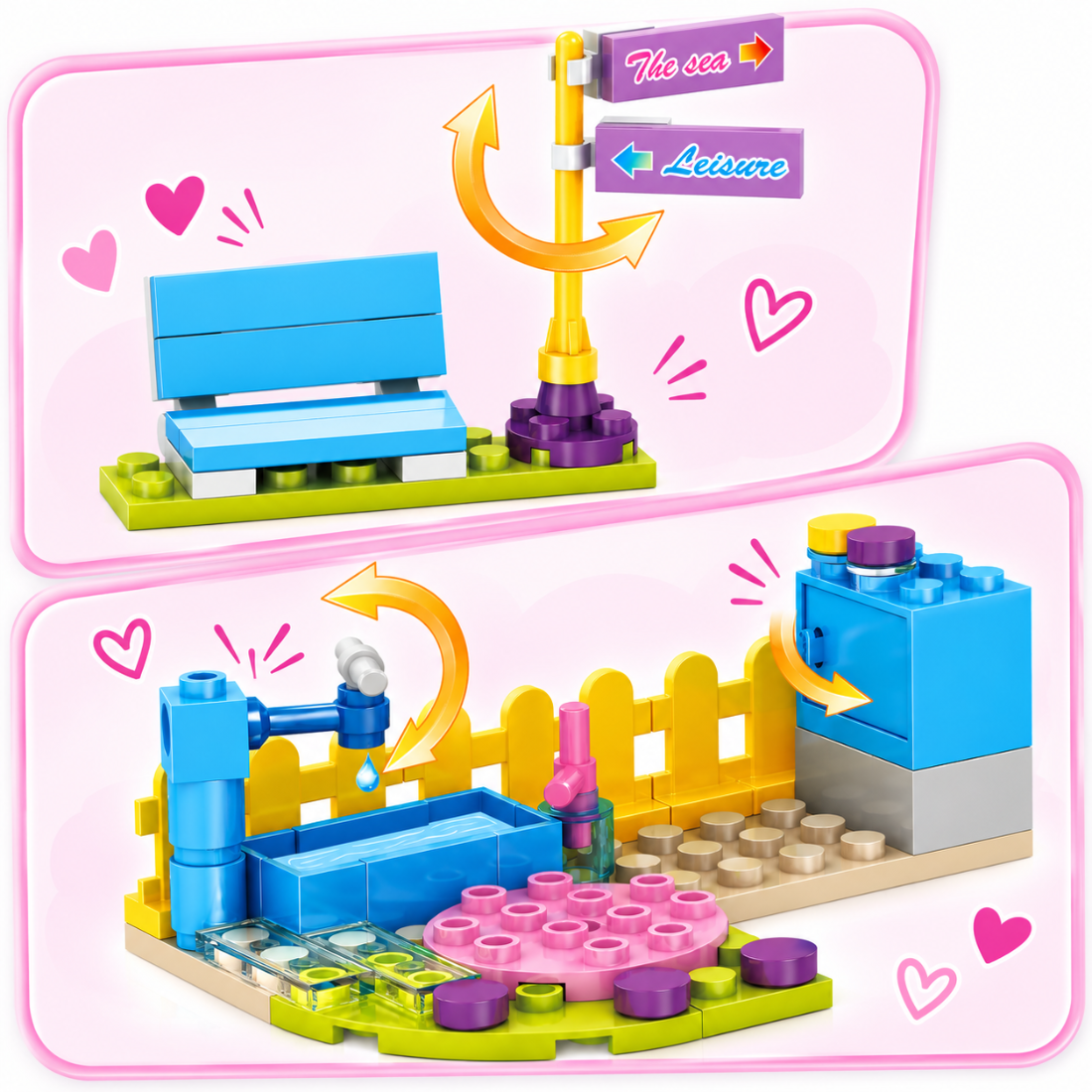 Set de Constructie cu Piese Tip Blocuri Constructie 196 Piese MiniBric Girl on Tour 4549