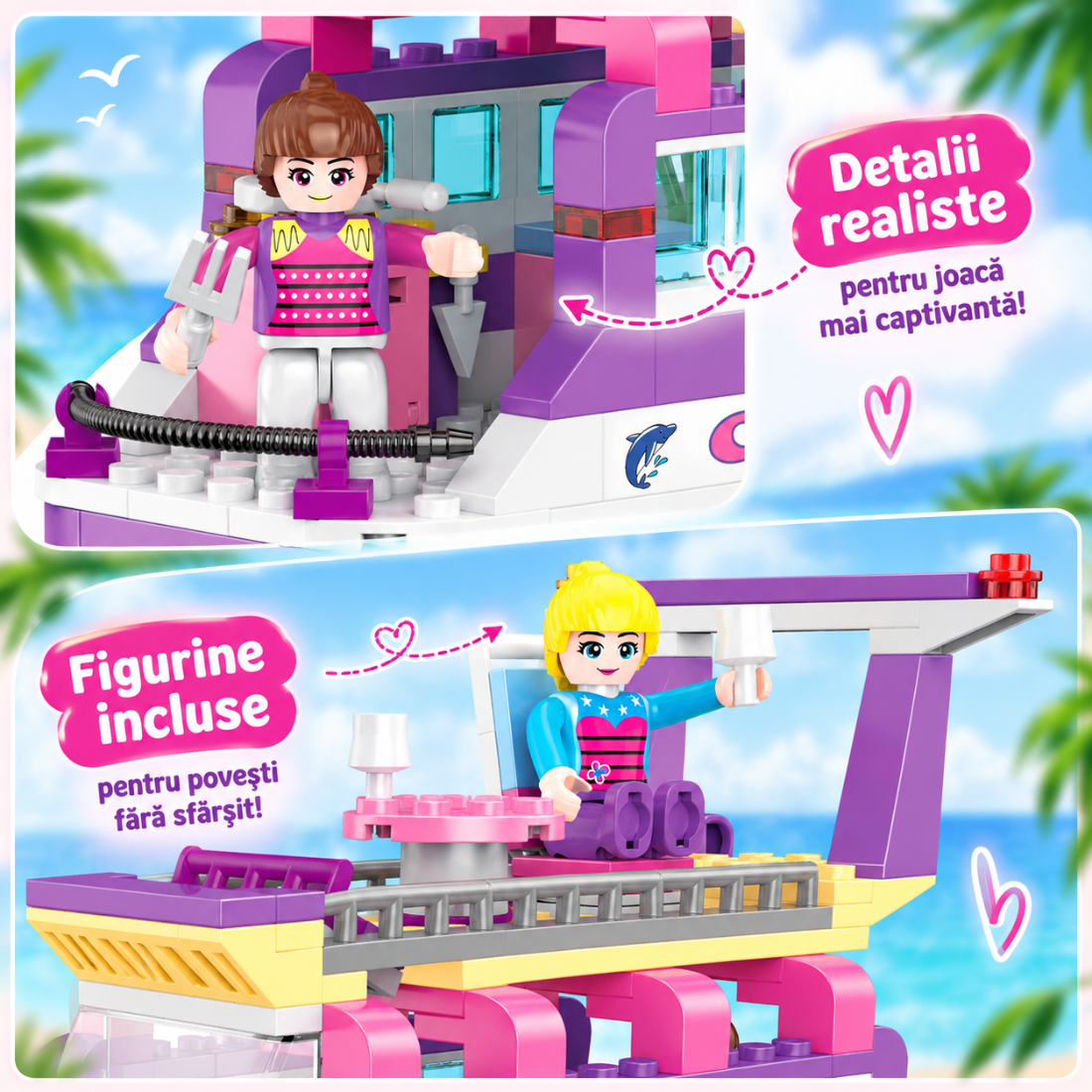 Set de Constructie cu Piese Tip Blocuri Constructie 318 Piese MiniBric Girl Carnival 4508