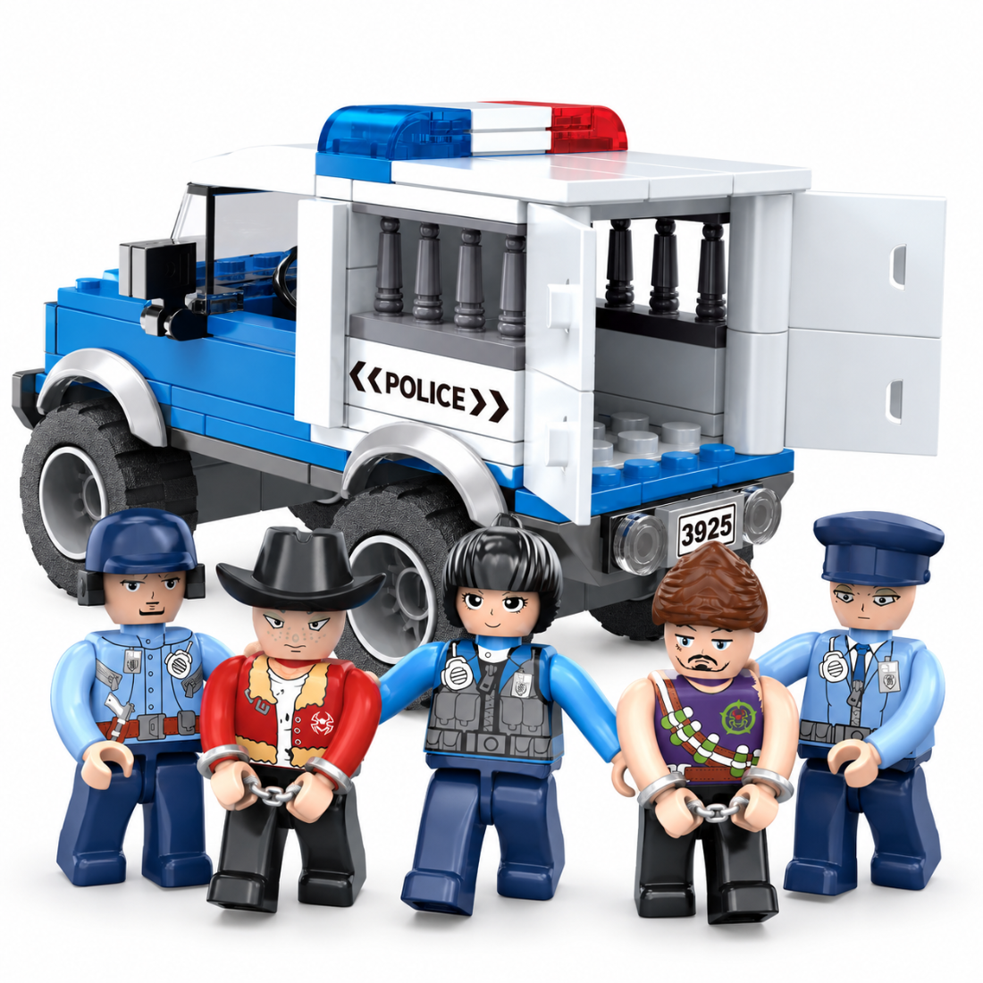 Set de Constructie cu Piese Tip Blocuri Constructie 731 Piese MiniBric City Police Station 3925
