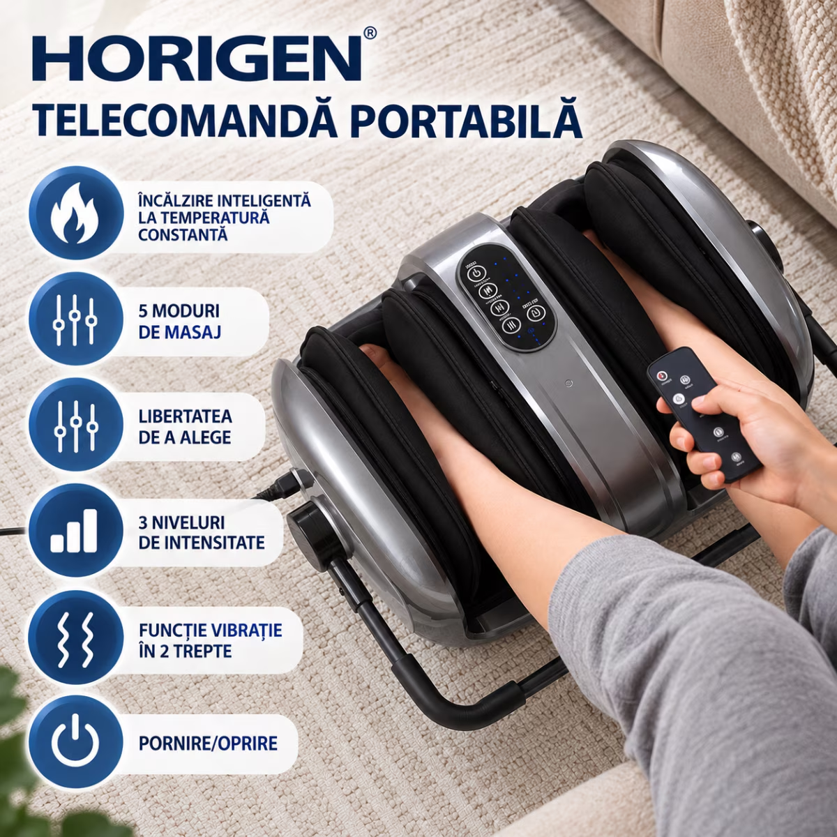 Aparat de Masaj Picioare si Pulpe 2 in 1 Horigen VitaLFeet