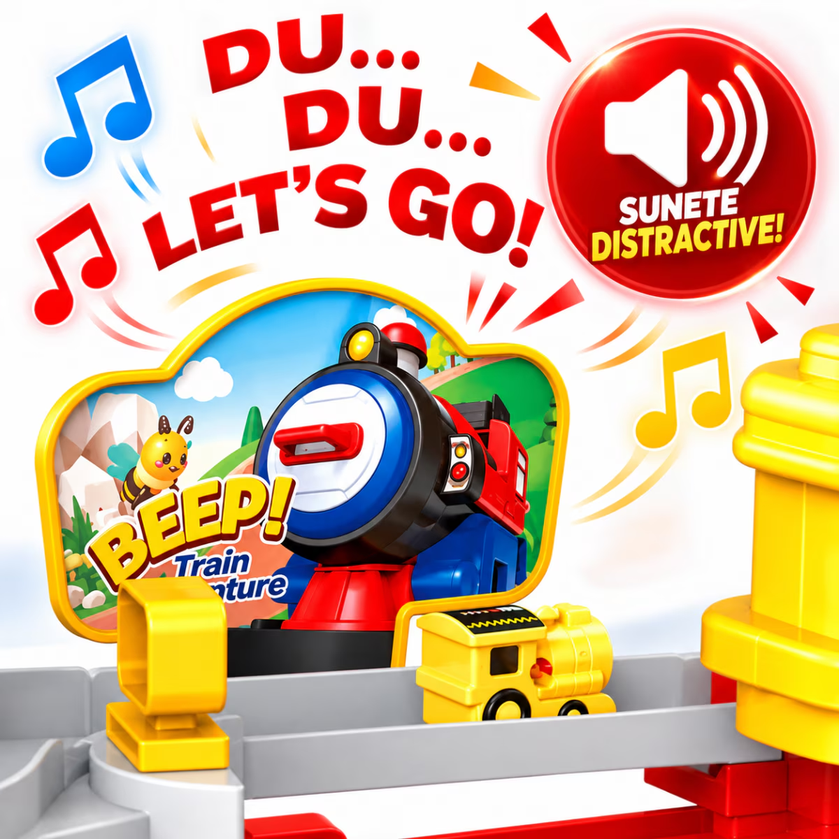 Set Jucarie Interactiva Atelier Auto Pentru Masinute KidProtect Train Pit Stop, Rosu