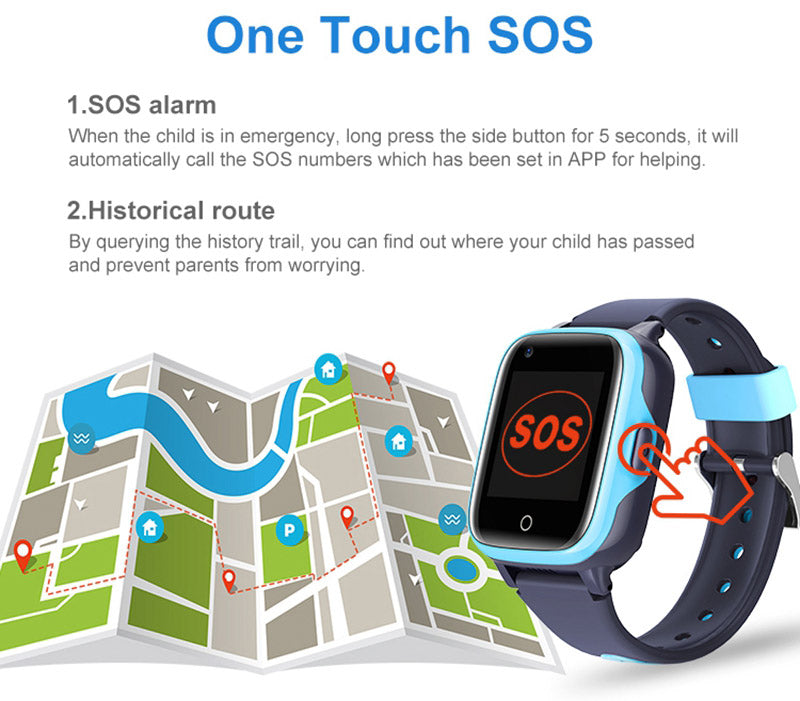 Ceas smartwatch GPS copii Techone CT15 4G, Albastru