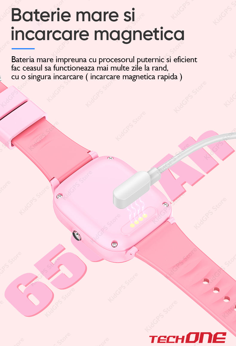 Ceas smartwatch GPS copii Techone CT03, Albastru