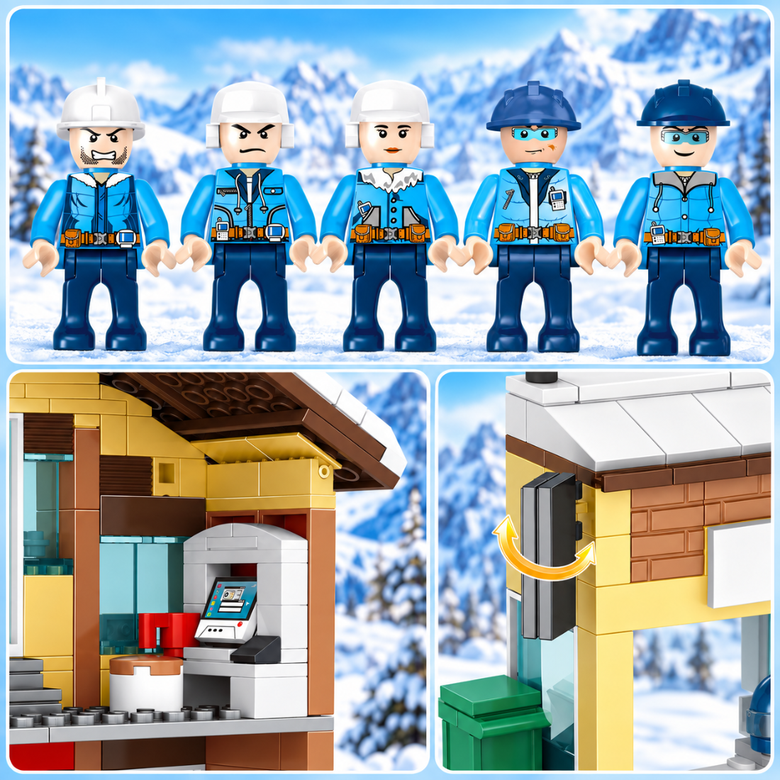 Set de Constructie cu Piese Tip Blocuri Constructie 581 Piese MiniBric Polar Inn 4190