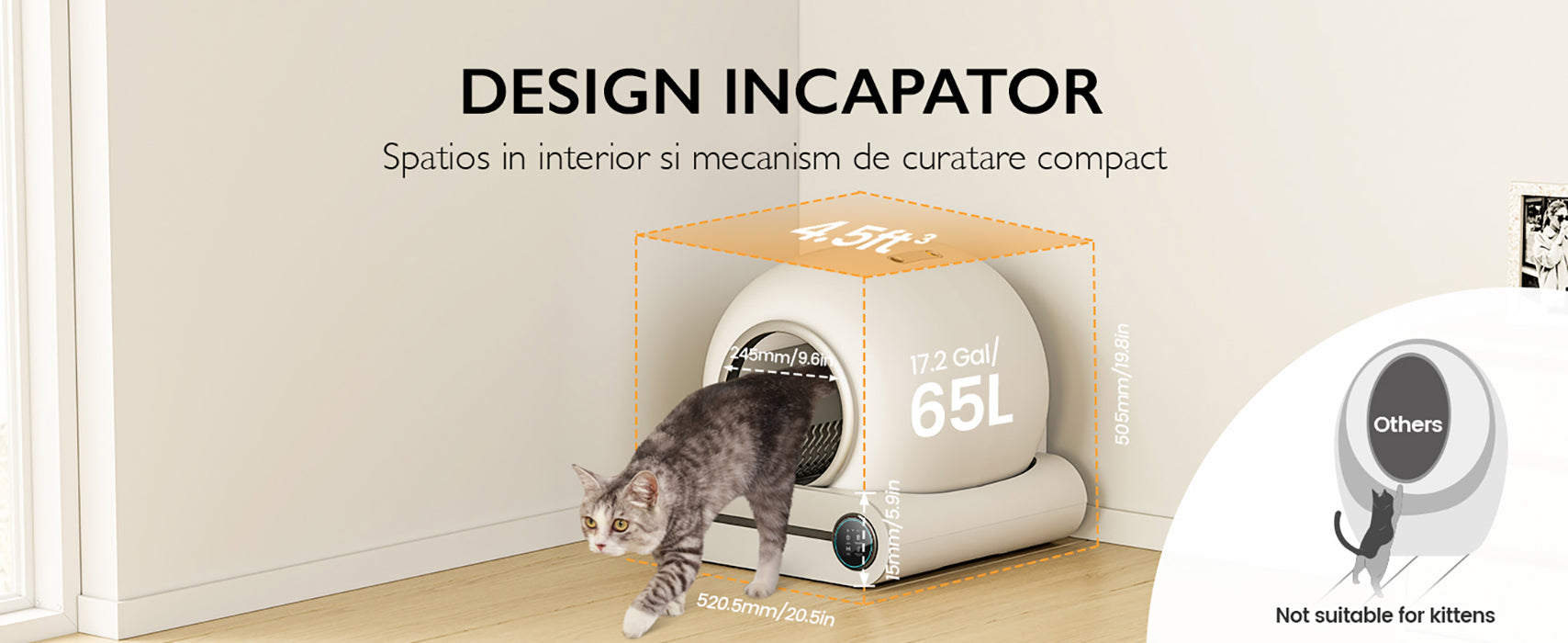Litiera Automata Smart Pisici Grunluft® PurrfectLitter, alb