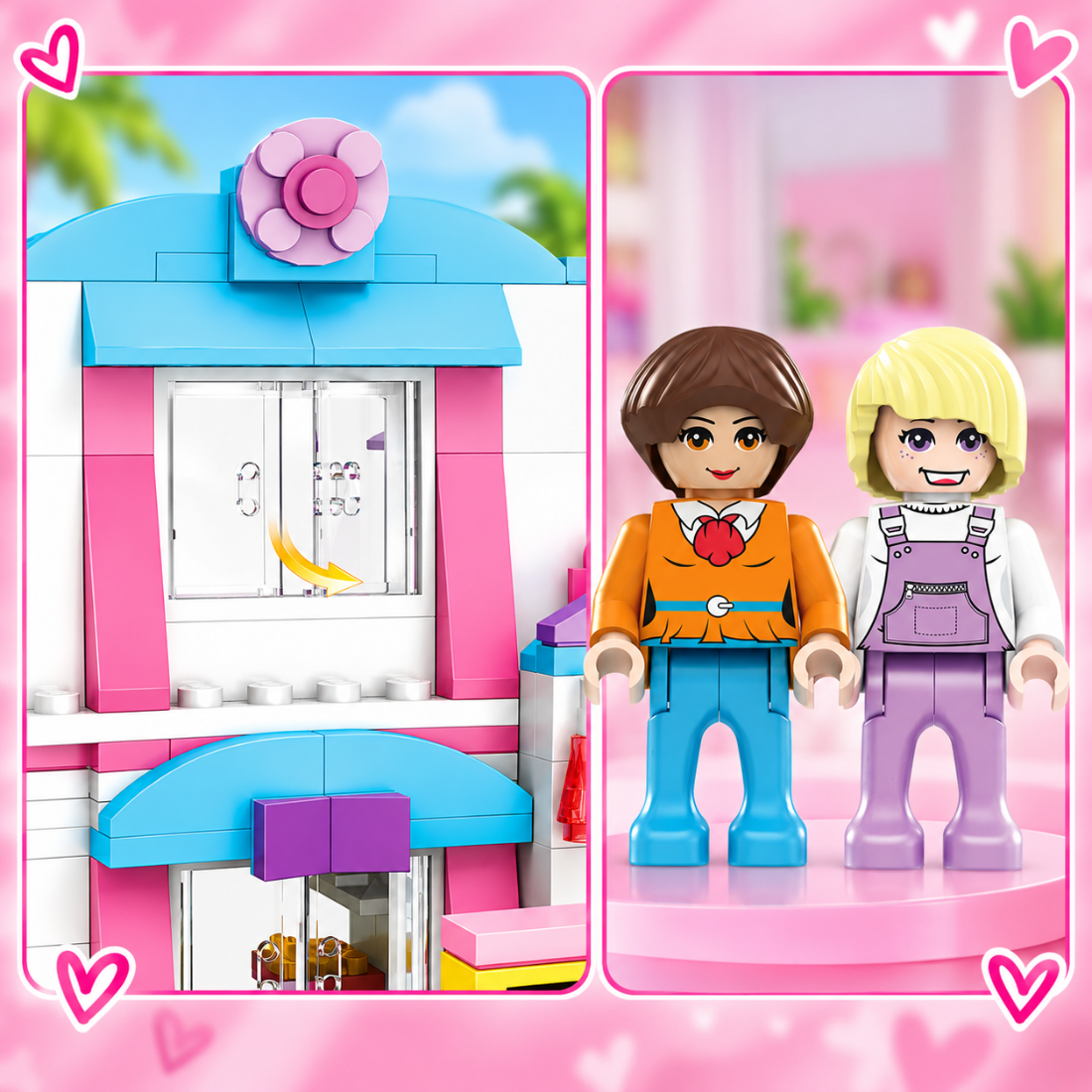 Set de Constructie cu Piese Tip Blocuri Constructie 319 Piese MiniBric Tropical Family House 4544