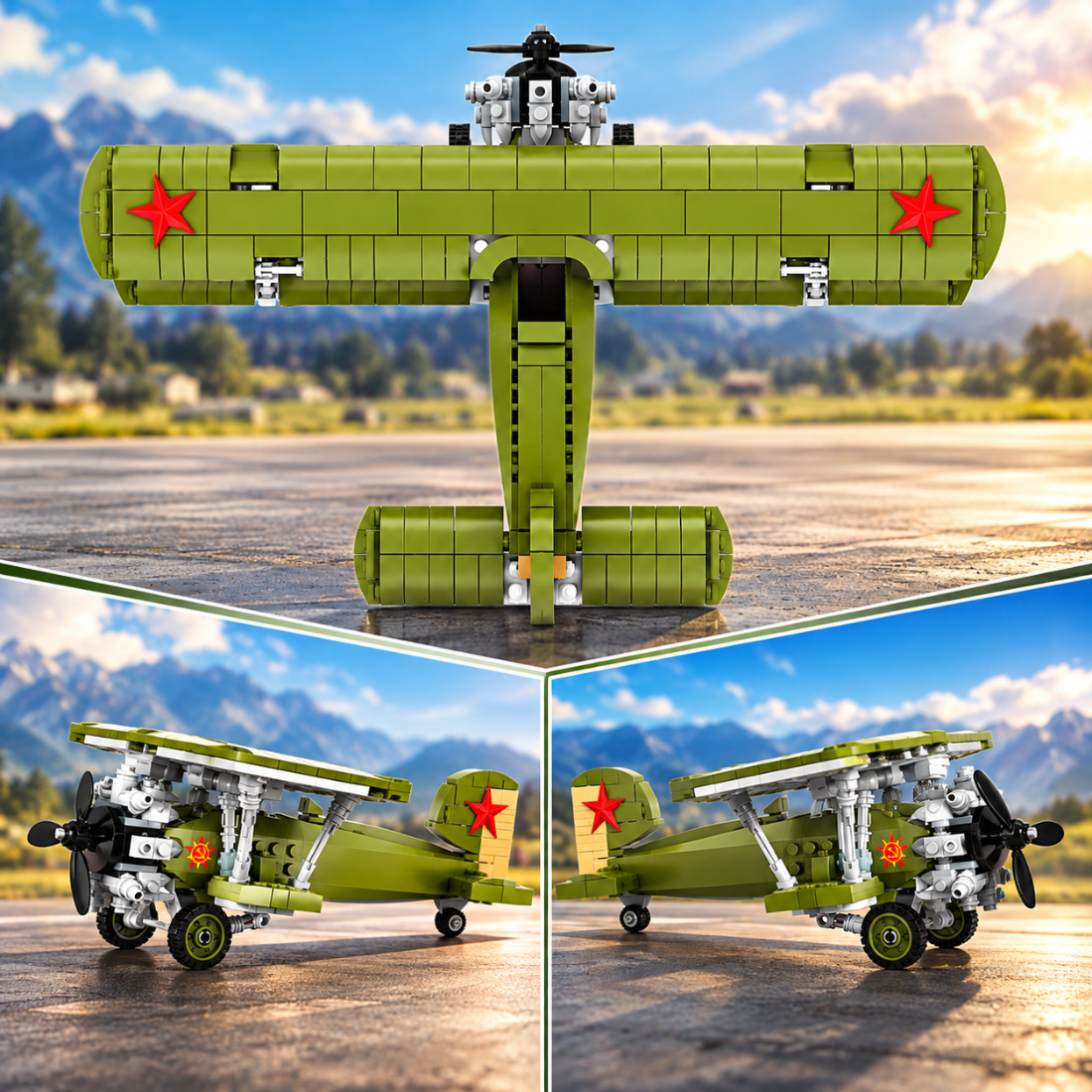 Set de Constructie cu Piese Tip Blocuri Constructie 533 Piese MiniBric World Military Aircraft 7902