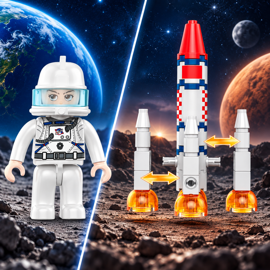 Set de Constructie cu Piese Tip Blocuri Constructie 127 Piese MiniBric Starbound 4435